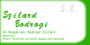 szilard bodrogi business card
