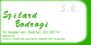 szilard bodrogi business card